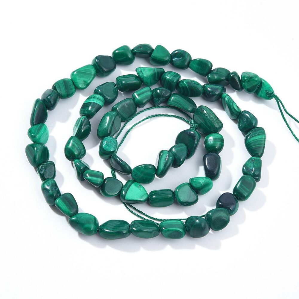 7127 Malachite Pebble Nugget Oval Free Tumbled Stone 6-8mm Natural Gemstone